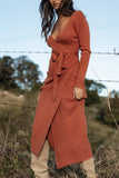 Kellan Wrap Midi Dress Bronze