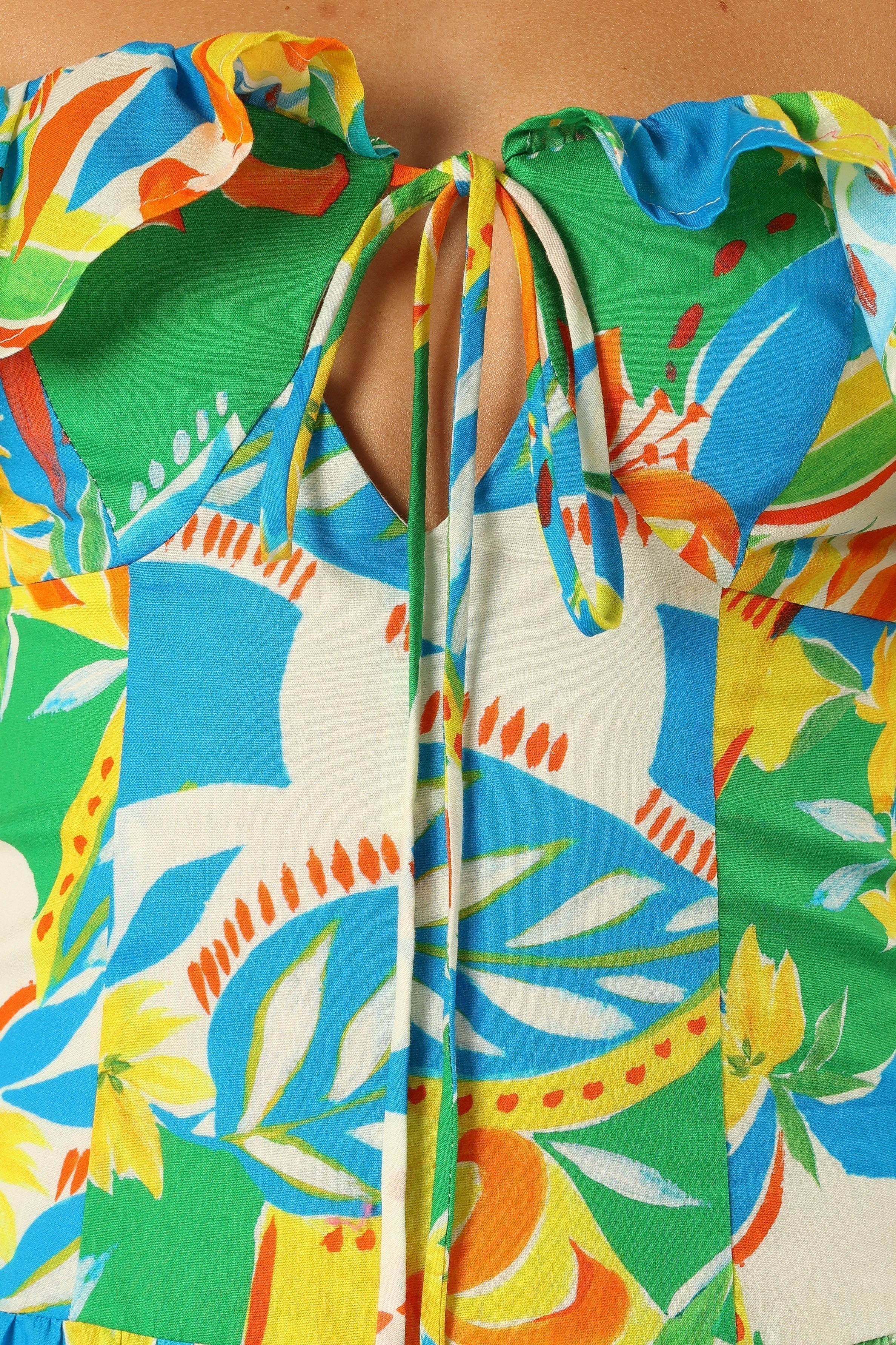 Harriet Off Shoulder Maxi Dress Malta Print