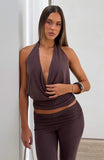 On Display Halter Top Chocolate