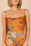 Alejandra Cowl Neck Midi Dress Tan