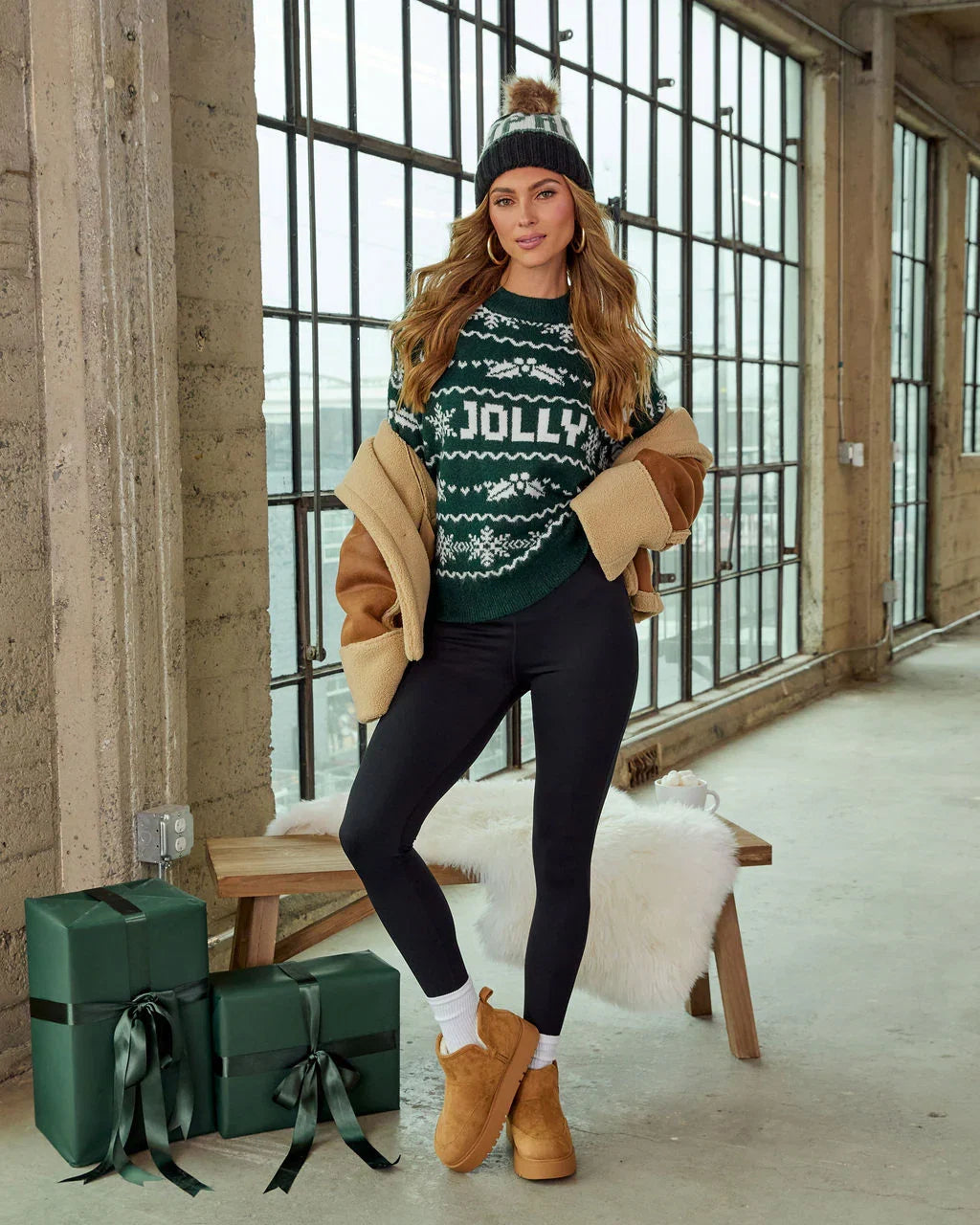 Jolly Glow Graphic Fair Isle Mock Neck Sweater