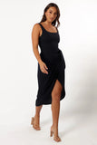 Misty Wrap Midi Dress Navy
