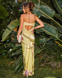 Honey Sunset Tropical Print Maxi Dress