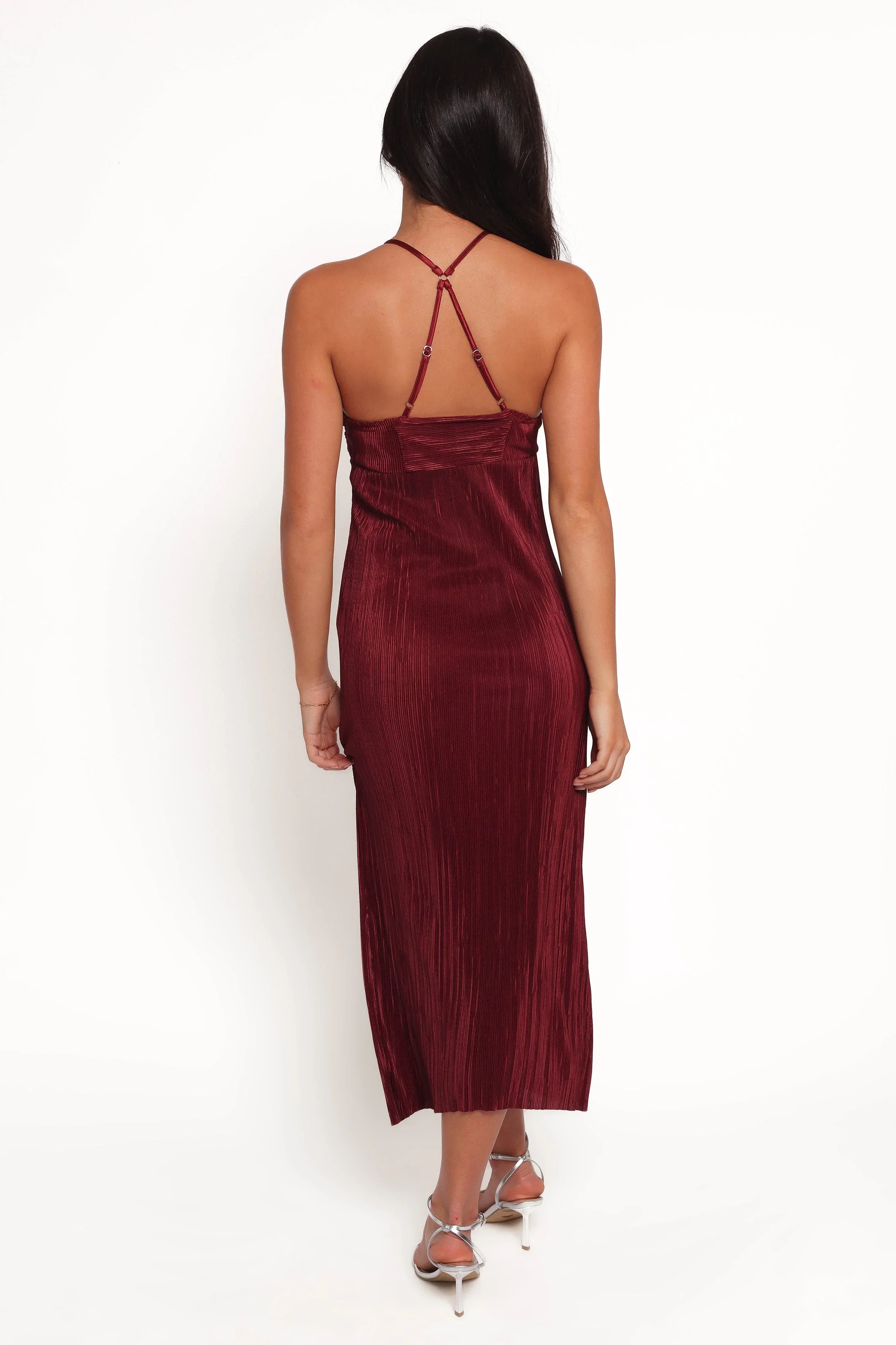 Safi Plisse Maxi Dress Wine