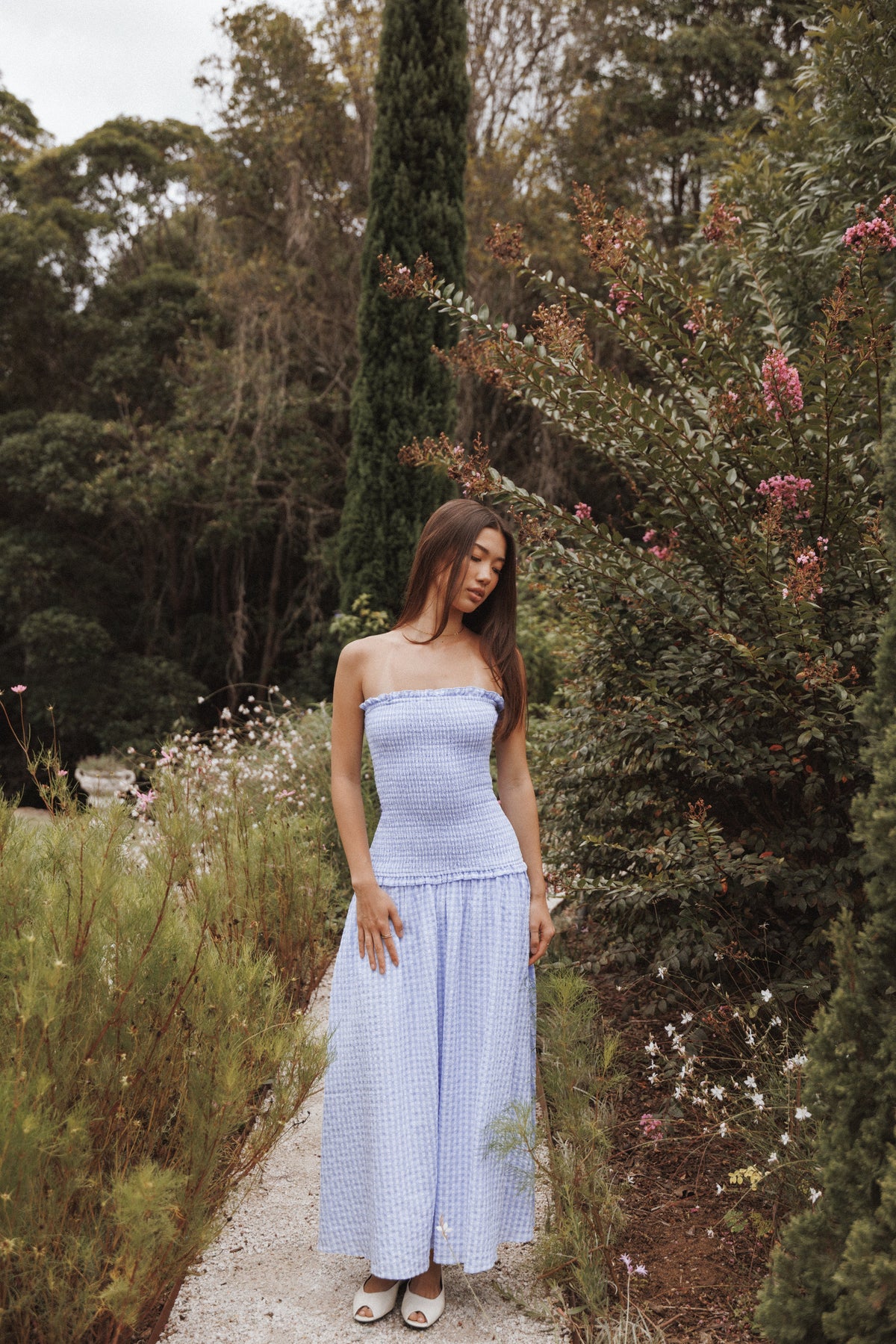 Parkway Maxi Dress Blue Gingham