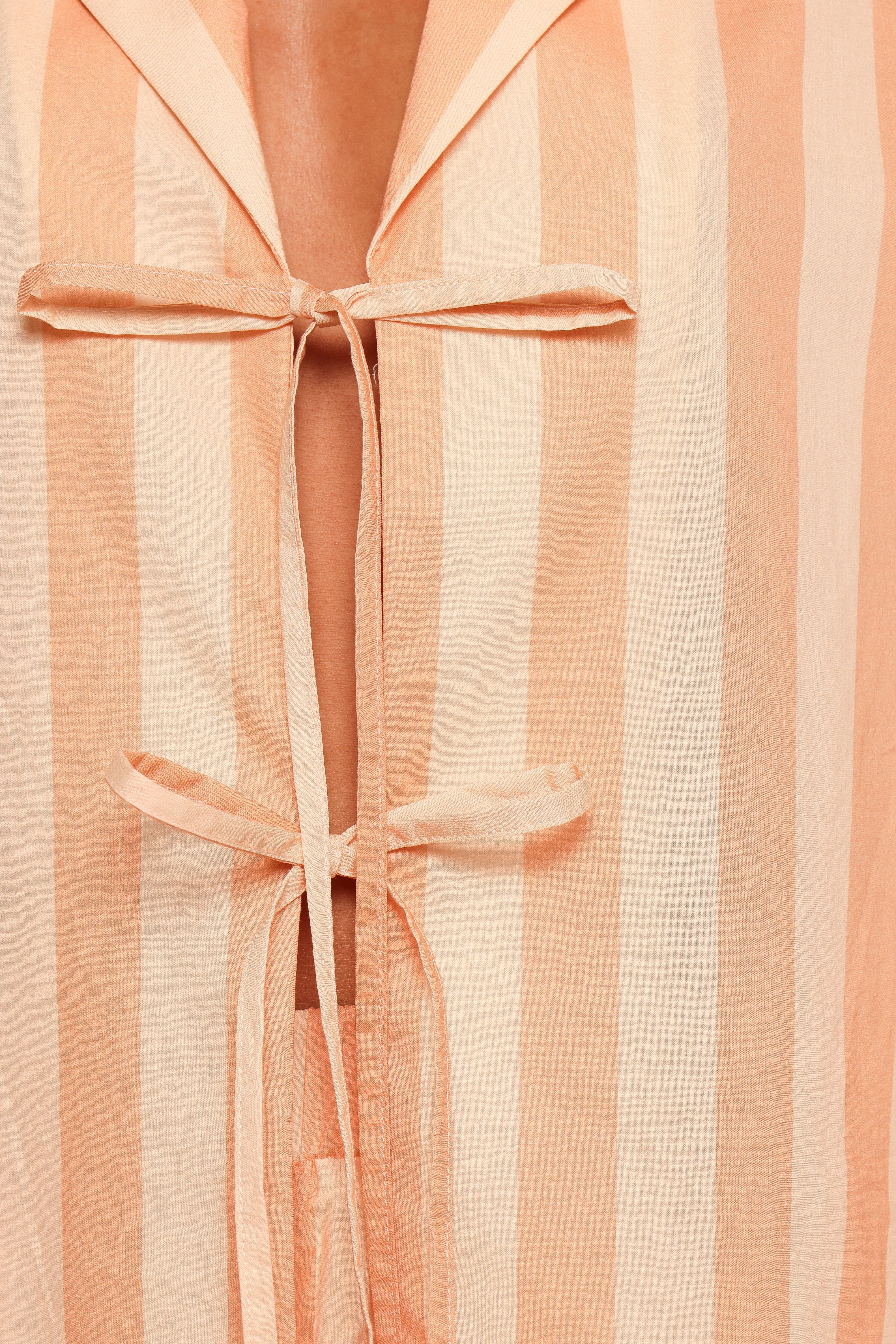 Essie Tie Front Shirt Terracotta Stripe