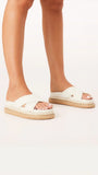 Aysha Slides Cream Linen