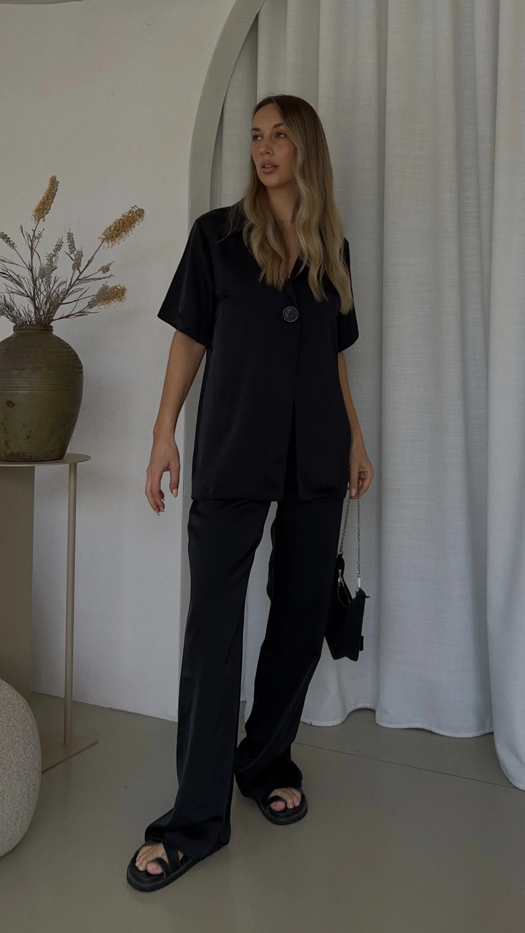 Imogen Button Shirt Black