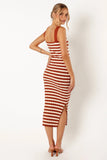 Ledger Midi Dress Tan Stripe