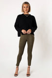 Morgan Suede Look Legging Olive