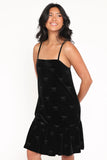 Eileen Mini Dress Black Velvet