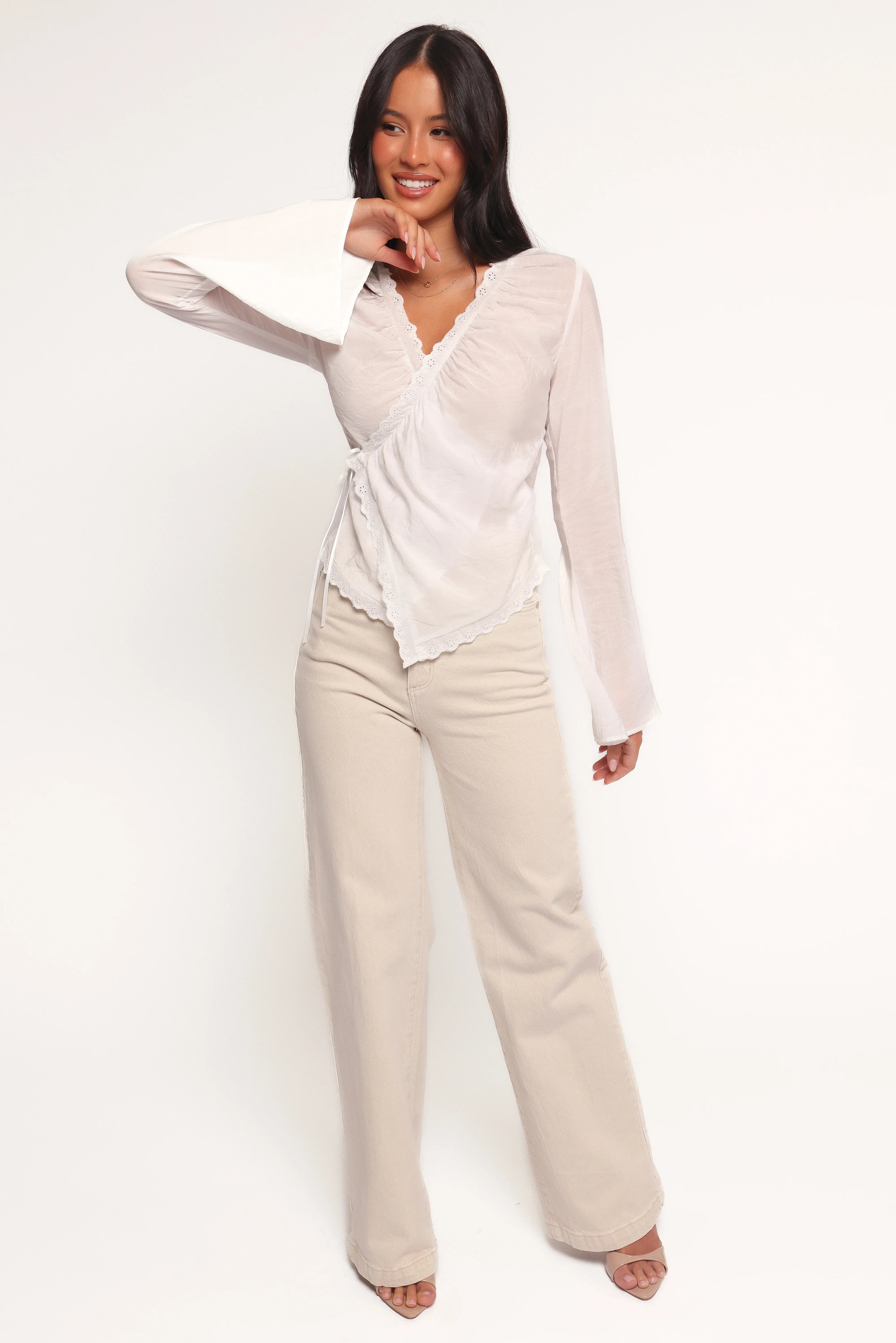 Adira Wrap Blouse White