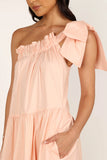 Ava One Shoulder Maxi Dress Peach