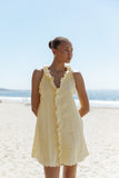 Cassandra Ruffle Mini Dress Butter Yellow