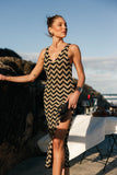 Rhya Midi Dress Sand Black