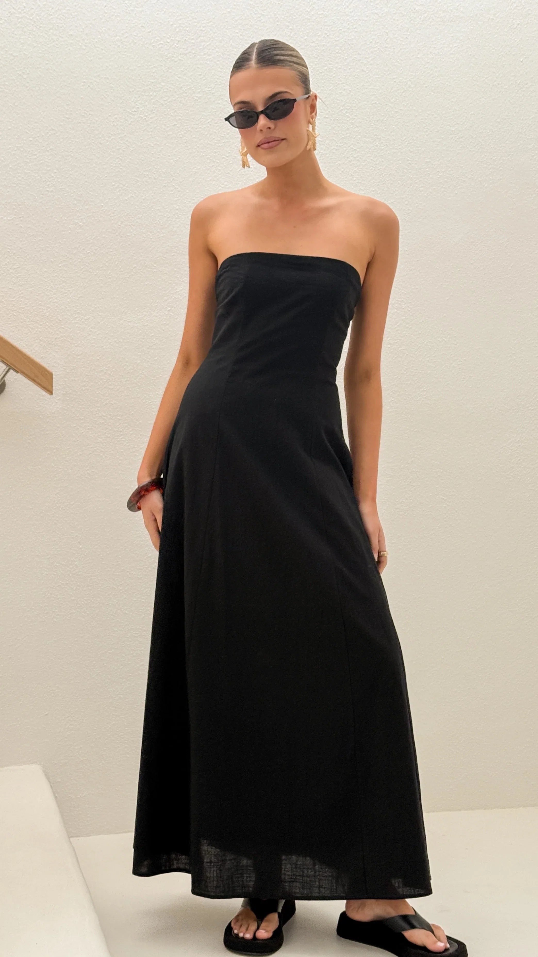 Astrid Strapless Maxi Dress Black