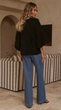Paisley V Neck Knit Black