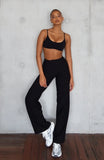 Crushing Mid Wide Leggings Black