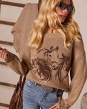 Stable Standard Horse Motif Sweater