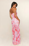 Stop The Show Strapless Maxi Dress Peach Petal