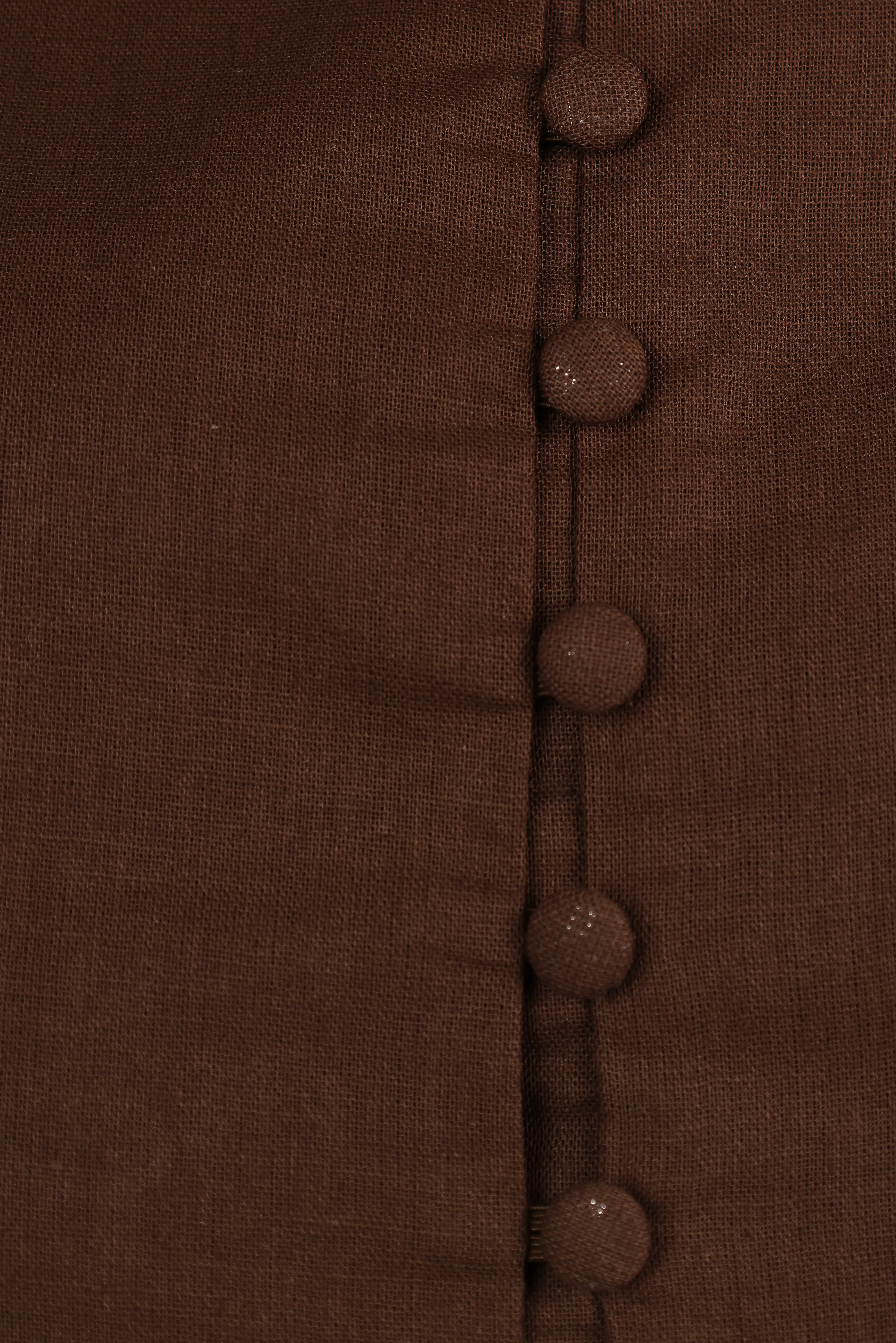Daniella Linen Vest Chocolate Brown