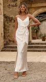 Yasmeen Tie Front Maxi Dress Champagne