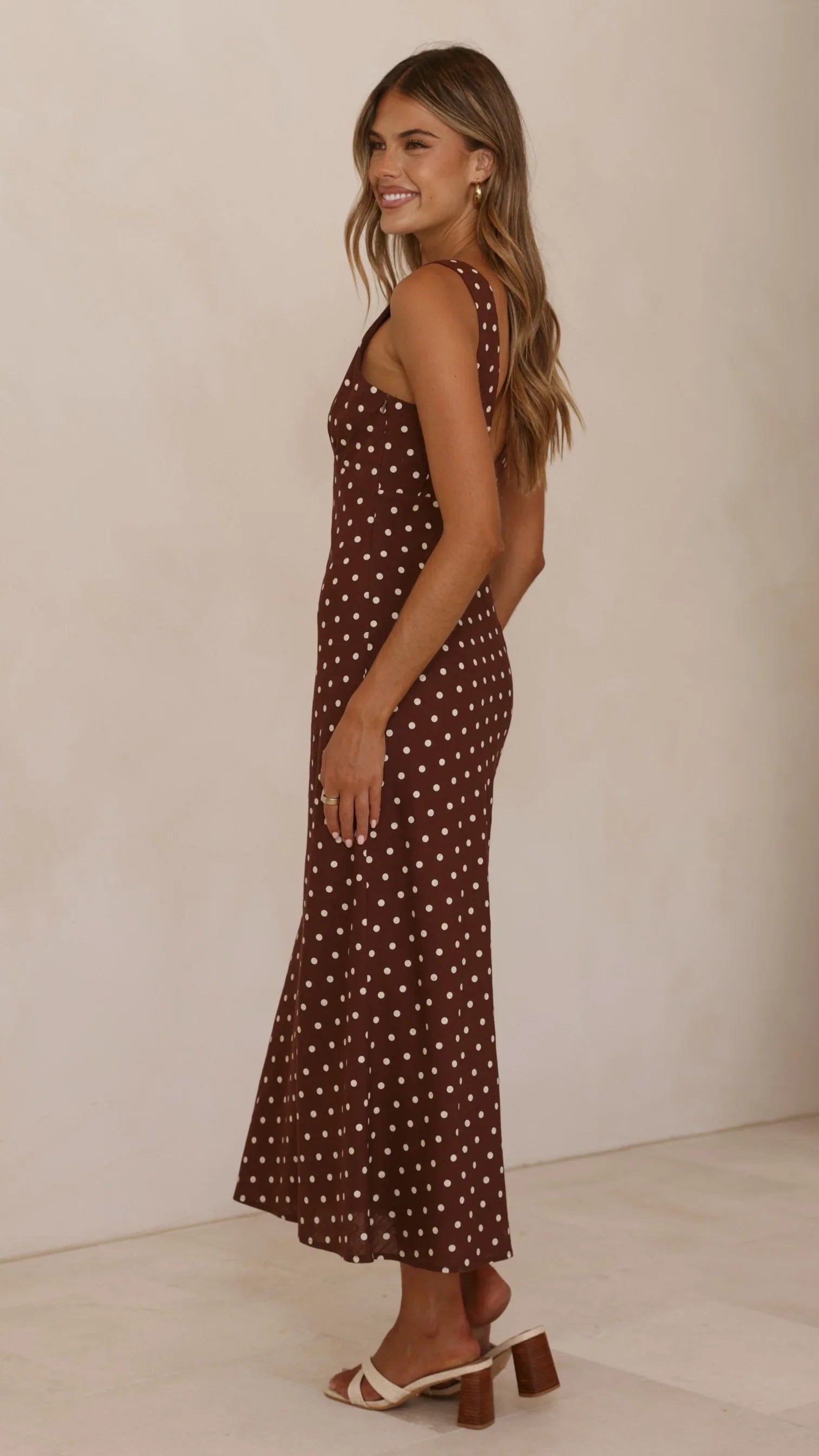Sammie Maxi Dress Chocolate Nude Spot