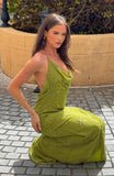 Slow Dancer Beaded Maxi Dress Green Tea
