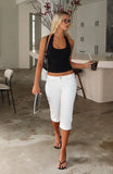 Annie Low Rise Capri Jeans Off White