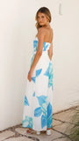 Maisy Strapless Jumpsuit Blue Teal