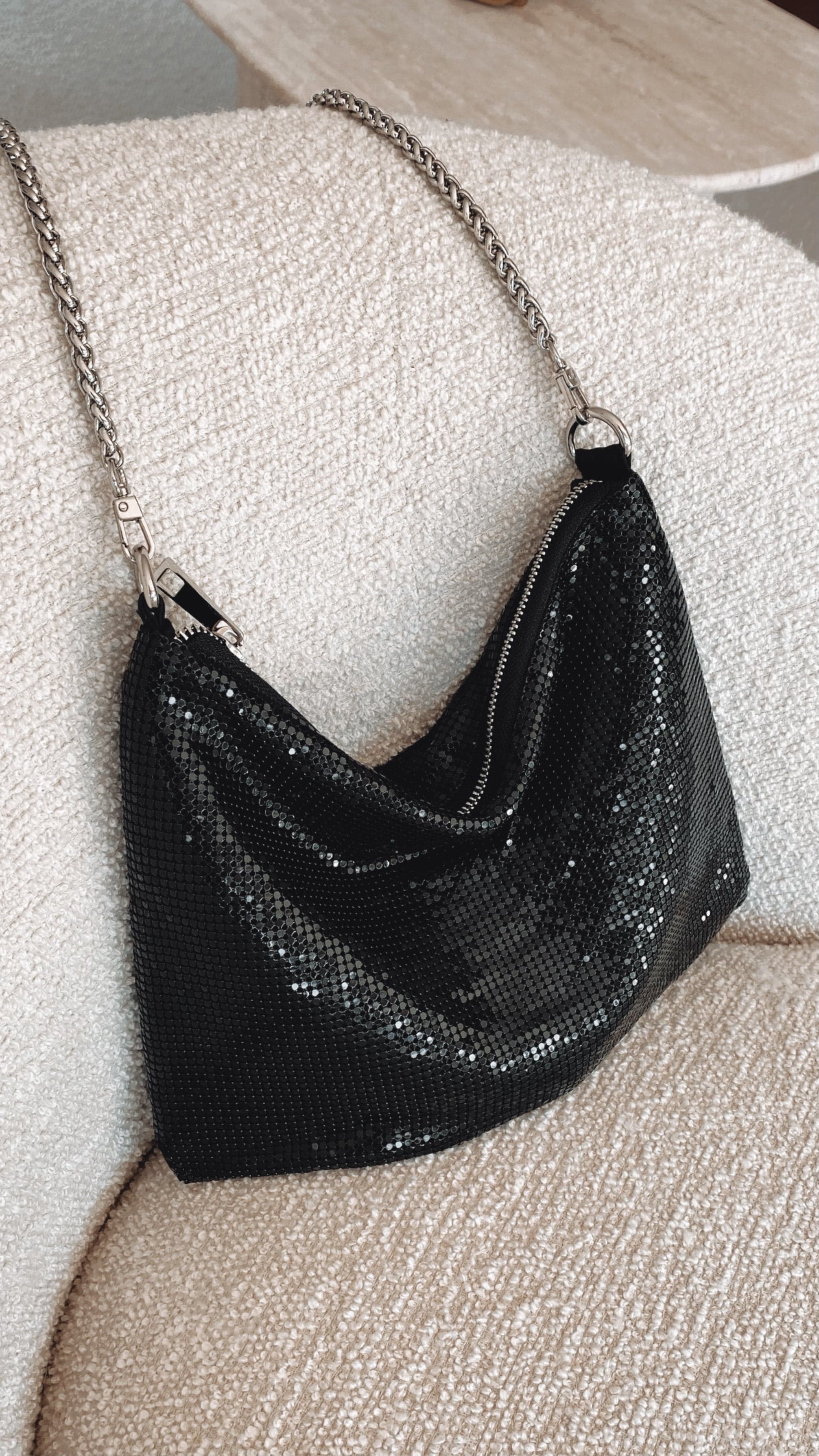 Chain Mesh Bag Black