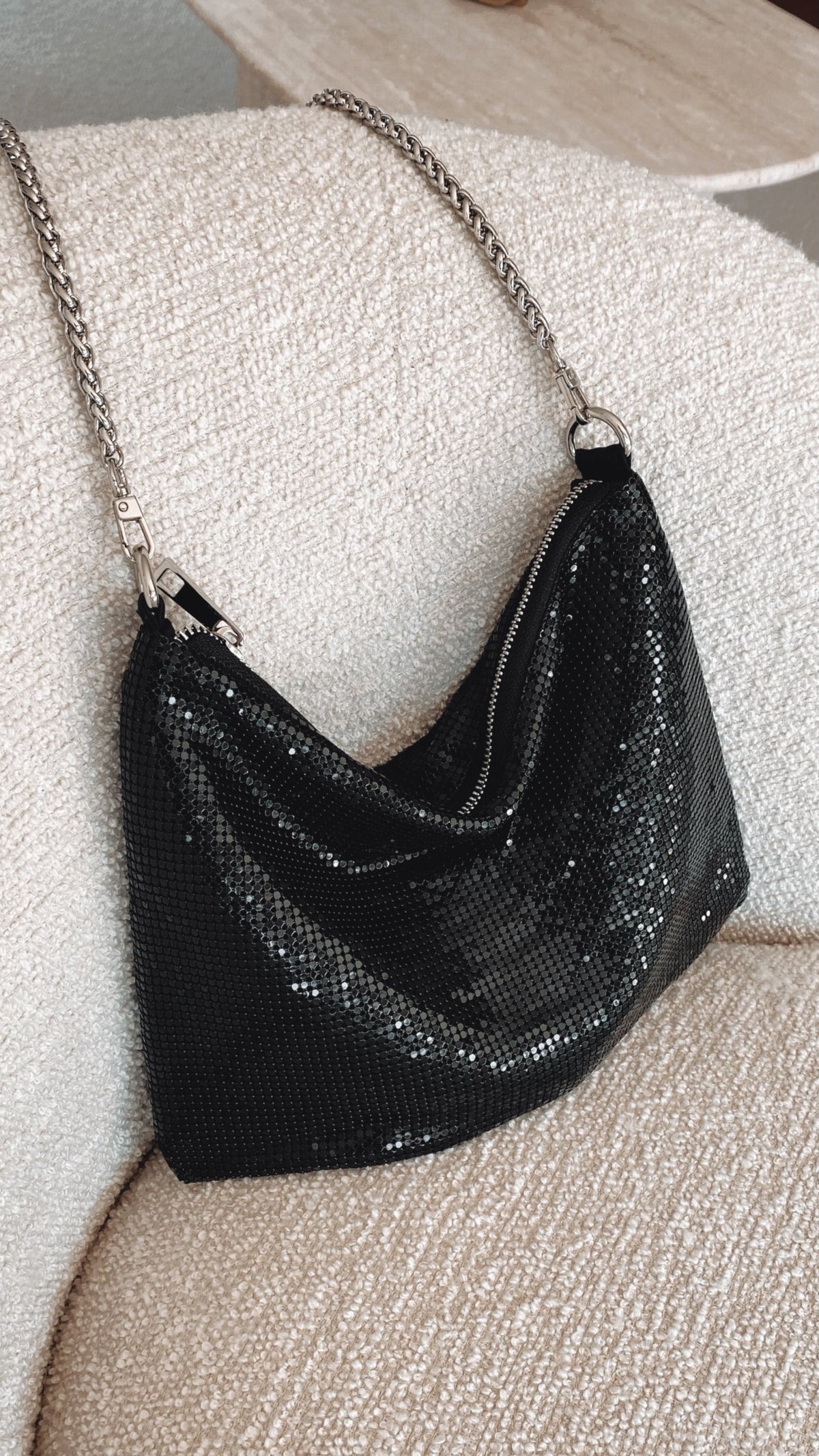 Chain Mesh Bag Black