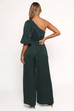 Hedda One Shoulder Jumpsuit Emerald