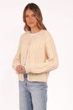 Nika Cable Knit Cardigan Taupe