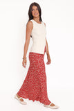 Zoella Maxi Skirt Red Floral