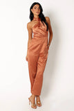 Maya Halter Jumpsuit Brown
