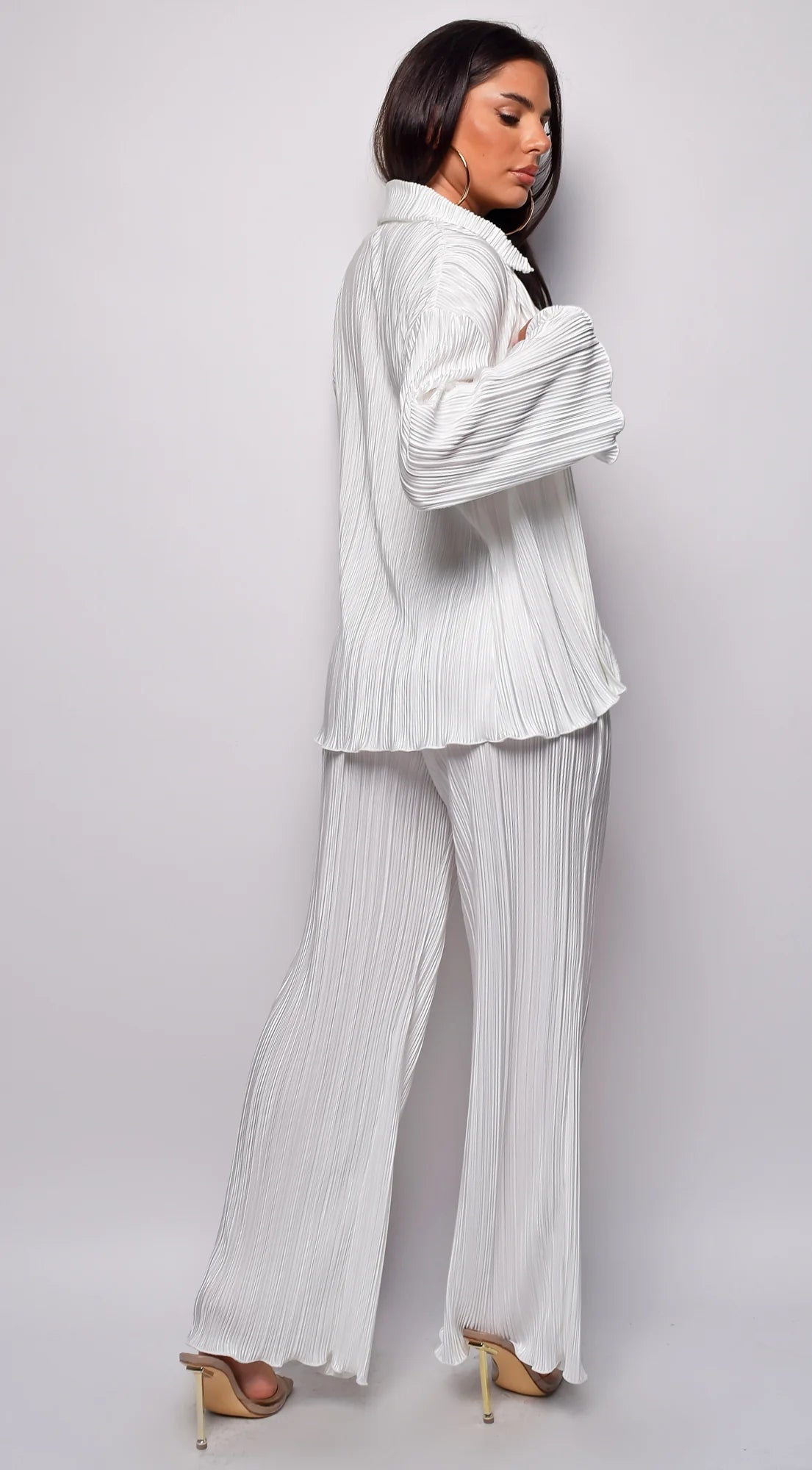 Nya Off White Plisse Three Piece Set