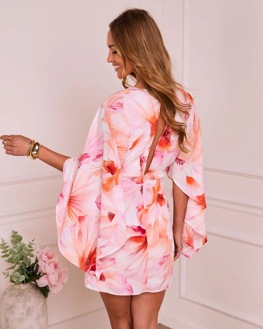 Deliliah Floral Print Mini Dress