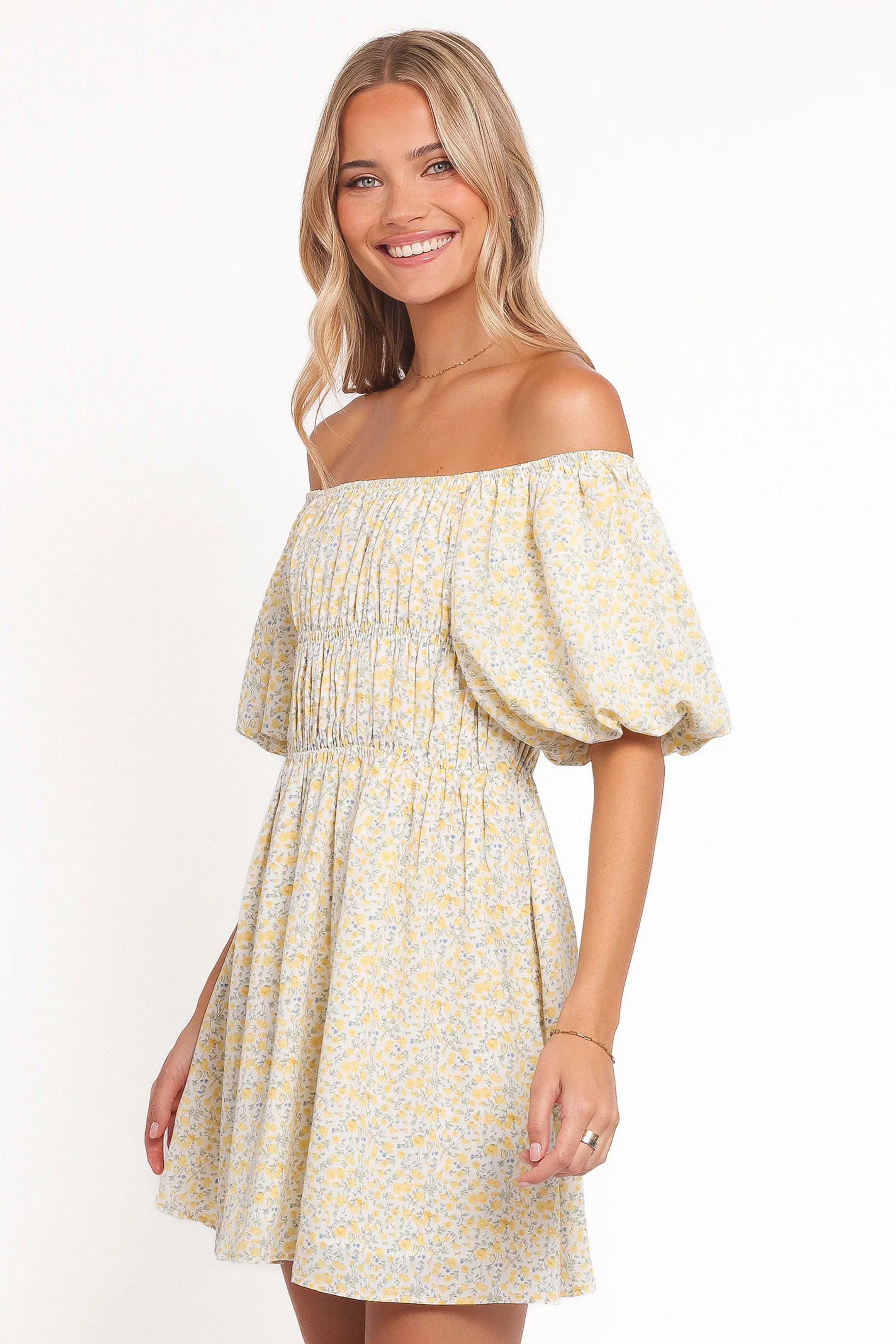 Tori Off Shoulder Mini Dress Floral