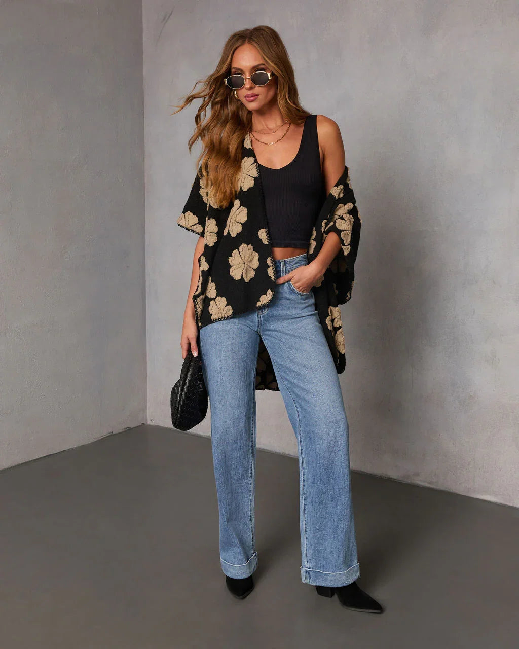 Saldana Printed Oversized Cardigan