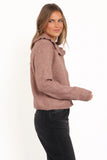 Carmello Frill Collar Cardigan Mocha