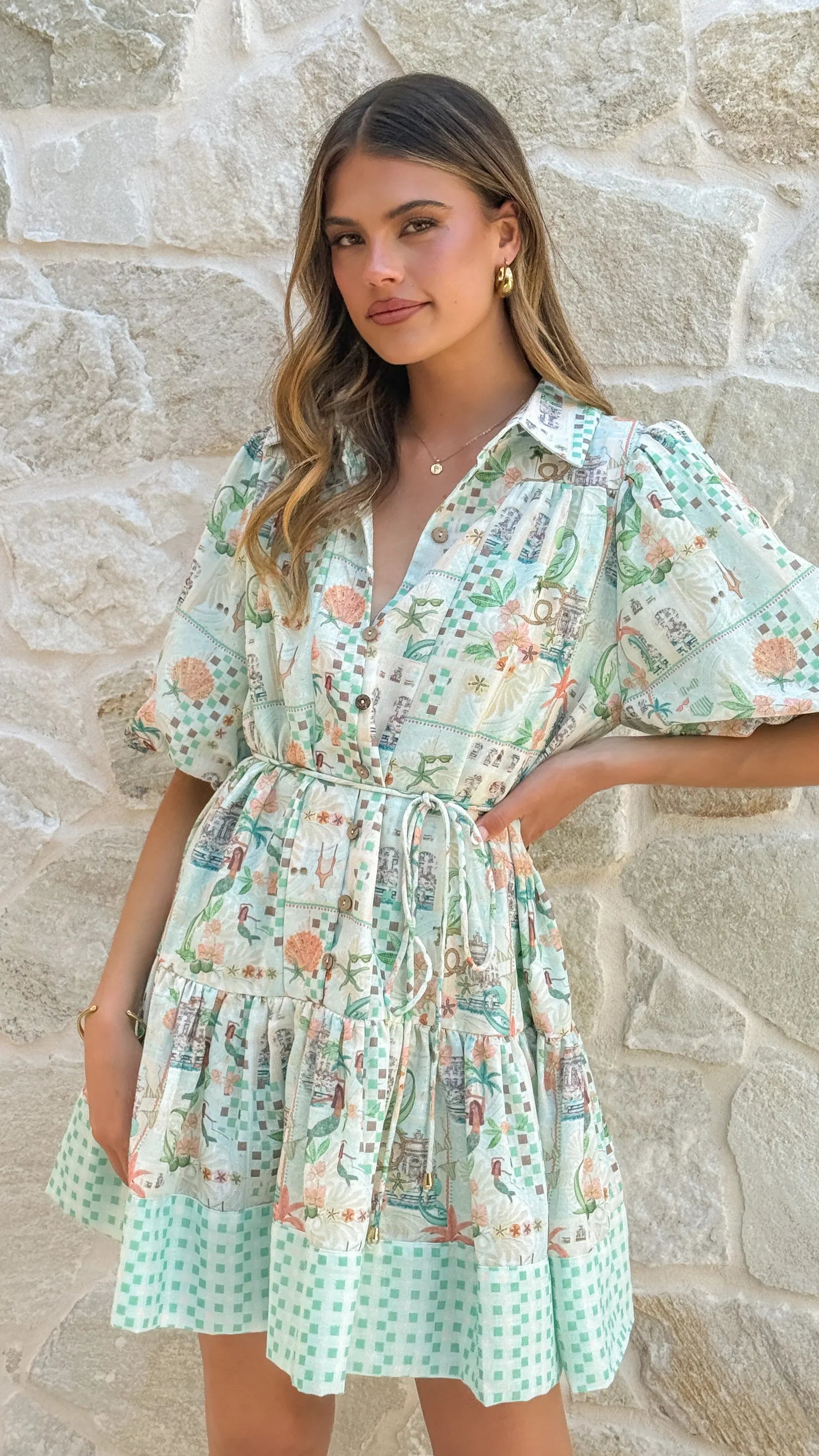 Nalita Mini Dress Blue Print