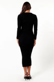 Collins Long Sleeve Midi Dress Black
