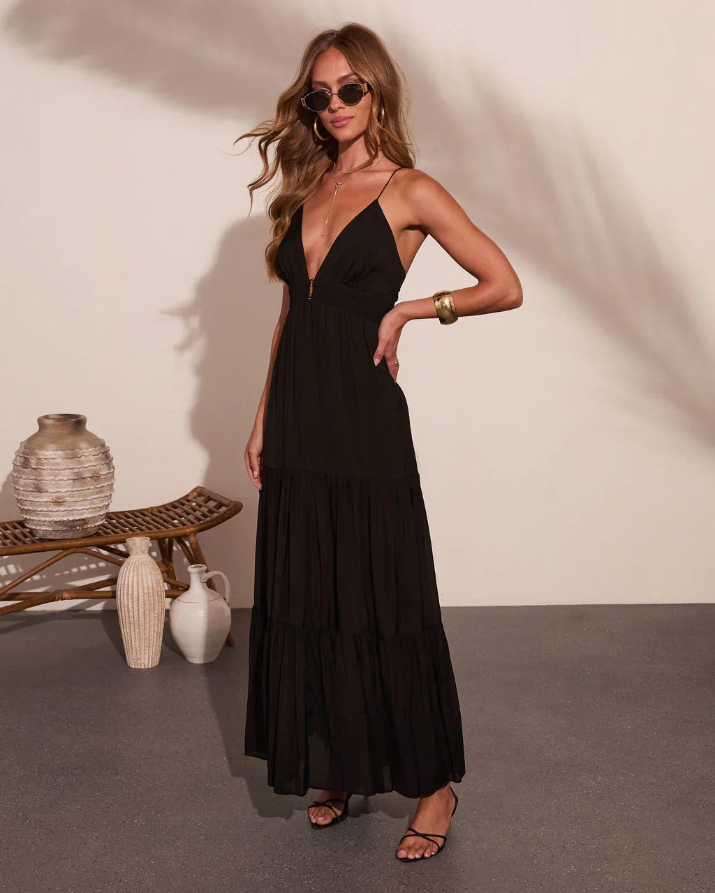 Serene Pathway Chiffon Maxi Dress