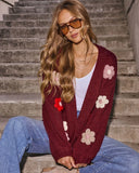Fallen Daisy Oversized Knit Cardigan