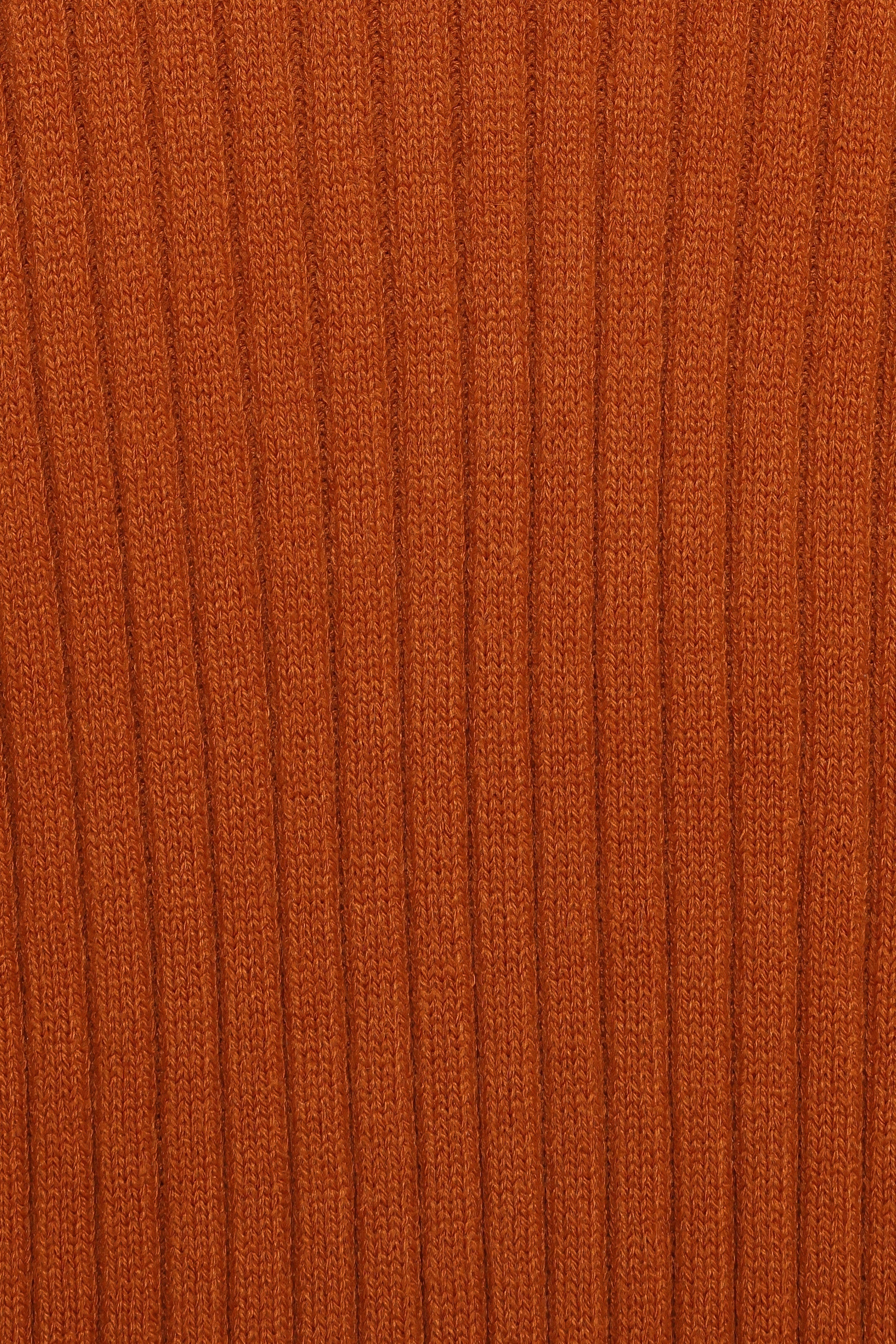 Makenna Long Open Front Cardigan Rust