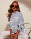 Emory Mock Neck Striped Pullover Sweater