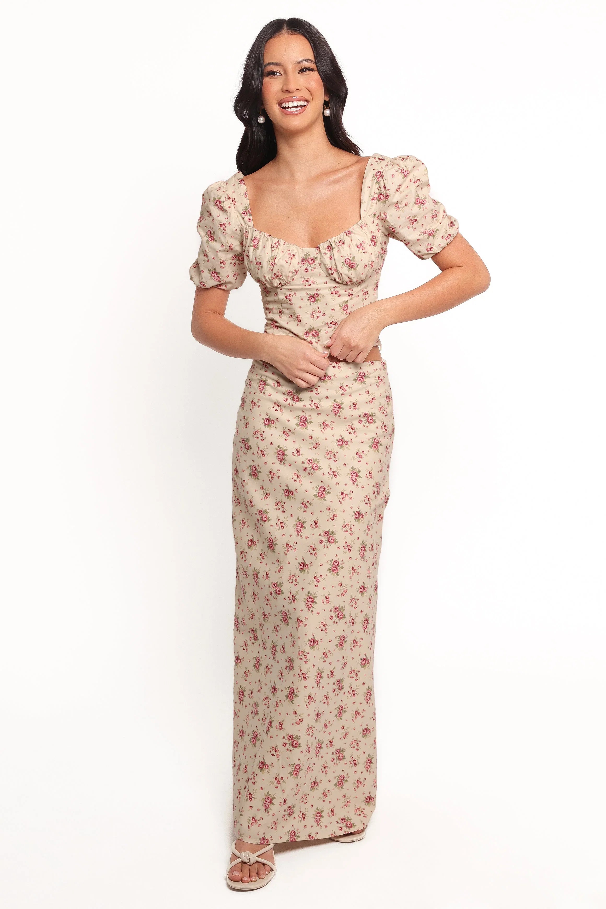 Annly Maxi Skirt Red Floral