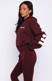 Gone Away Boxy Zip Front Hoodie Merlot