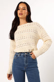 Watton Stripe Knit Sweater Cream
